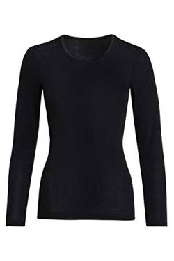 con-ta Langarm Shirt, klassisches Oberteil für Damen, Damenkleidung aus Wolle und Modal, weiches Basic, in Schwarz, Größe: 48 von con-ta