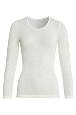 con-ta Langarm Shirt, klassisches Oberteil für Damen, Damenkleidung aus Wolle und Modal, weiches Basic, in Wollweiß, Größe: 40 von con-ta