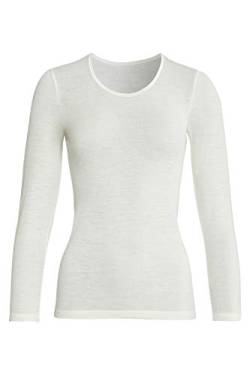 con-ta Langarm Shirt, klassisches Oberteil für Damen, Damenkleidung aus Wolle und Modal, weiches Basic, in Wollweiß, Größe: 46 von con-ta