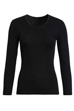 con-ta Langarm Shirt, klassisches Oberteil für Damen, aus weichem Angora und Baumwolle, dezentes Basic, in Schwarz, Größe: 38 von con-ta
