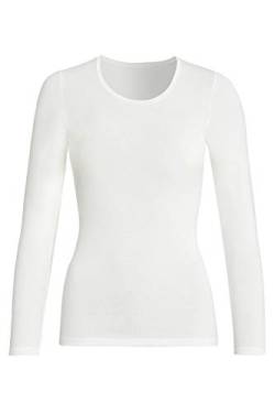 con-ta Langarm Shirt, klassisches Oberteil für Damen, aus weichem Angora und Baumwolle, dezentes Basic, in Wollweiß, Größe: 44 von con-ta