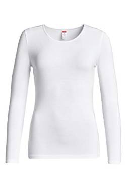 con-ta Langarm Shirt Modal, bequemes Basic Shirt für Damen, figurbetont, aus weichem Single-Jersey, Damenbekleidung, in Weiß, Größe: 40 von con-ta