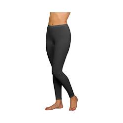 con-ta Lange Hose, warme Unterbekleidung aus Baumwolle und Angora, Leggings für Damen, weiche Unterwäsche, in Schwarz, Größe: 38 von con-ta