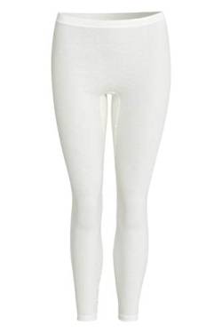 con-ta Lange Hose, warme Unterbekleidung aus Baumwolle und Angora, Leggings für Damen, weiche Unterwäsche, in Wollweiß, Größe: 38 von con-ta