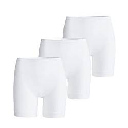 con-ta Normalbeinschlüpfer 3er Spar-Pack, Damenbekleidung, Unterwäsche für perfekten, eng anliegende Pants aus Baumwolle, in Weiß, Größe: 40/M von con-ta