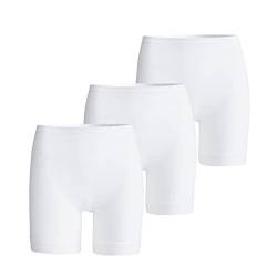 con-ta Normalbeinschlüpfer 3er Spar-Pack, Damenbekleidung, Unterwäsche für perfekten, eng anliegende Pants aus Baumwolle, in Weiß, Größe: 42/L von con-ta
