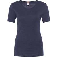 -con-ta- T-Shirt, Rundhals-Ausschnitt, uni, für Damen, blau, 38 von -con-ta-