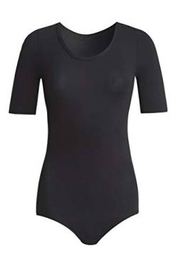 conta kurzarm Body Modal, bequemer Einteiler für Damen, T-Shirt Oberteil & Druckknöpfe, weiches Modal, Damenunterwäsche, schwarz | Gr.: 38/S von con-ta