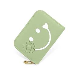 CONISY Niedliches Kreditkartenetui für Frauen, RFID-Leder, kleiner Kartenhalter – Smiley, Grün , Lässig, modern von conisy
