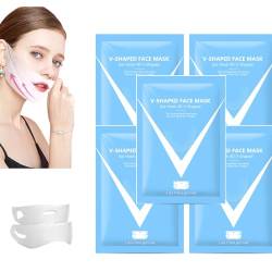 2024 New Bloskin Double Chin Mask Reusable,Bloskin Lifting Face Neck Mask,Bloskin Lift Mask,Bloskin Chin Lift Mask,V Shape Double Chin Reducer Face Lifting Mask (5PCS) von cookx