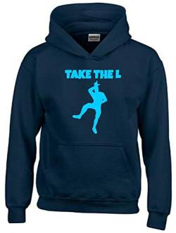 TAKE The L Hoodie Sweatshirt mit Kapuze Navy-Sky Gr.140 cm von coole-fun-t-shirts