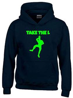 TAKE The L Hoodie Sweatshirt mit Kapuze schwarz-Green Gr.128 cm von coole-fun-t-shirts
