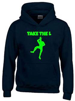 TAKE The L Hoodie Sweatshirt mit Kapuze schwarz-Green Gr.164 cm von coole-fun-t-shirts