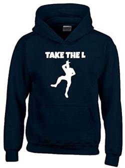 TAKE The L Hoodie Sweatshirt mit Kapuze schwarz-Weiss Gr.140 cm von coole-fun-t-shirts
