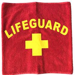 coole-fun-t-shirts Handtuch Lifeguard Rettungsschwimmer Strand Schwimmbad Baggersee Badetuch Strandlaken für 70x140 cm (rot) von coole-fun-t-shirts