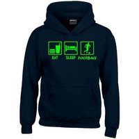 coole-fun-t-shirts Hoodie EAT Sleep Fussball Kinder Sweatshirt mit Kapuze Hoodie 128-164 cm Mit Kanguruhtasche, Kapuze von coole-fun-t-shirts