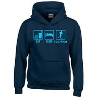 coole-fun-t-shirts Hoodie EAT Sleep Fussball Kinder Sweatshirt mit Kapuze Hoodie 128-164 cm Mit Kanguruhtasche, Kapuze von coole-fun-t-shirts