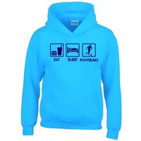 coole-fun-t-shirts Hoodie EAT Sleep Fussball Kinder Sweatshirt mit Kapuze Hoodie 128-164 cm Mit Kanguruhtasche, Kapuze von coole-fun-t-shirts