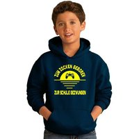 coole-fun-t-shirts Hoodie ZUM ZOCKEN GEBOREN - ZUR Schule GEZWUNGEN ! Sweatshirt mit Kapuze Känguruhtasche, Kapuze von coole-fun-t-shirts