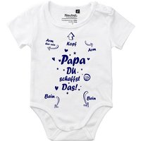 coole-fun-t-shirts Neugeborenen-Geschenkset Papa Du schaffst das - Baby Body Neugeborenes Strampler von coole-fun-t-shirts