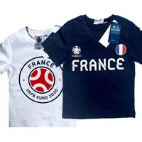 coole-fun-t-shirts T-Shirt 2x FRANKREICH Kinder T-Shirt EURO 2020 / 2021 Fußball Trikot Shirt DOPPELPACK NAVY und WEISS Europameisterschaft Jungen + Mädchen 6 8 10 12 Jahre Gr.116 128 140 152 von coole-fun-t-shirts