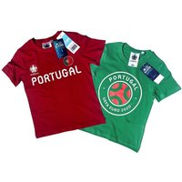 coole-fun-t-shirts T-Shirt 2x PORTUGAL Kinder T-Shirt EURO 2020 / 2021 Fußball Trikot Shirt DOPPELPACK rot und grün Europameisterschaft Jungen + Mädchen 6 8 10 12 Jahre Gr.116 128 140 152 (2er-Pack) von coole-fun-t-shirts