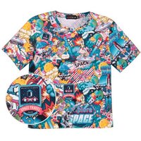 coolismo T-Shirt Print-Shirt für Jungen mit Comic-Raketen-Motiv Rundhalsauschnitt, Alloverprint, Baumwolle von coolismo