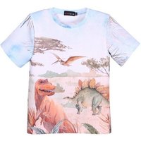 coolismo T-Shirt Print-Shirt für Jungen mit Dino-Motiv aus Baumwolle, Rundhalsausschnitt, Alloverprint von coolismo