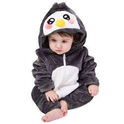 corimori Flauschiges Pinguin-Kostüm für Babies, Neugeborene, | Karneval Fasching Kostüm Onesie für Mädchen, Jungen | Körpergröße 60-70cm von corimori