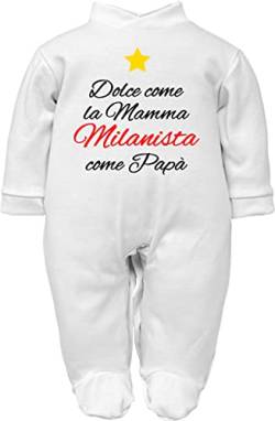 Lustige Babybody Papa Milanista, Süßer Militara-Body aus warmer Baumwolle, 0-3 Monate von corredino neonato