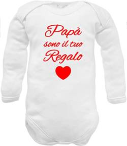 Lustiger Baby-Baby-Body mit Spruch Liebe – Und wir werden Sie wie bei Märkten lieben – Geschenkidee zur Geburt von Tante, Onkel, Oma, Opa, Bruder, body bianco manica Lunga Regalo Papà, 0-3 Monate von corredino neonato