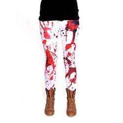 cosey - Bedruckte Bunte Halloween Leggins (Einheitsgröße) - Design Blutflecke von cosey