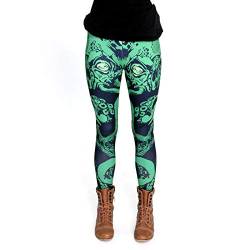 cosey - Bedruckte Bunte Halloween Leggins (Einheitsgröße) - Design Cthulhu Monster von cosey