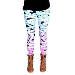 cosey - Bedruckte Bunte Halloween Leggins (Einheitsgröße) - Design Mumie von cosey