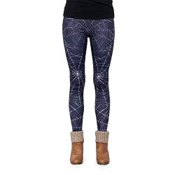 cosey - Bedruckte Bunte Halloween Leggins (Einheitsgröße) - Design Spinnweben von cosey