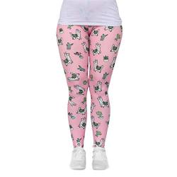 cosey - Bedruckte Bunte Lama-Leggins (Einheitsgröße) - Design Lama und Kaktus von cosey