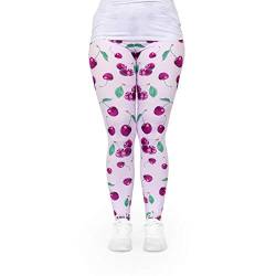 cosey - Bunte Bedruckte Blumen-Leggings (Einheitsgröße) - Design Kirschen von cosey