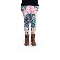 cosey - Bunte Bedruckte Mandala-Leggings (Einheitsgröße) - Design Mandala Blume von cosey