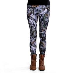 cosey - Bunte Bedruckte Motiv-Leggings (Einheitsgröße) - Design Baum Camouflage von cosey