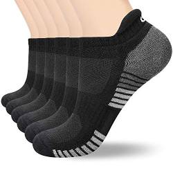 coskefy Sneaker Socken Herren 43-46, 6 Paar Socken Damen 35-38 39-42 47-50 Gepolsterte Laufsocken Baumwolle Sportsocken Atmungsaktiv, Unisex Schwarz Weiß Grau… von coskefy