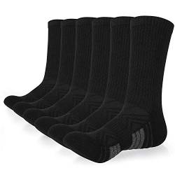 coskefy Sportsocken, Socken Herren Damen 43-46 39-42 35-38 47-50 6 Paare Tennissocken, Atmungsaktive Baumwollsocken für Fitness Tennis Trekking Laufen Alltag, Schwarz von coskefy