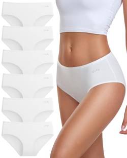 coskefy Unterhosen Damen, unterwäsche Frauen Baumwolle Mehrpack, Bequeme Damen unterwäsche, Atmungsaktiv Panties Weich 6er Pack von coskefy