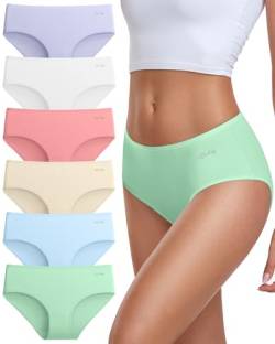 coskefy Unterhosen Damen Baumwolle, 6er Pack Slips Damen Baumwolle Mehrpack, Bequeme Frauen Unterwäsche, Atmungsaktiv Panties Weich… von coskefy