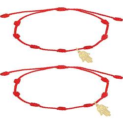 Armband mit 7 Knoten und Armband aus rotem Destino – Armband aus Kordel, für Glück, Freundschaft, Tibetana und Amulette – verstellbar – Augenschutz für Paare, Damen und Herren von cotigo