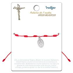 cotigo Armband mit 7 Knoten Rot-Heiligen oder Jungfrau aus Edelstahl - Glücksbringer und Schutz bösen Augen für Paare und Freundschaft - verstellbar für Damen und Herren von cotigo