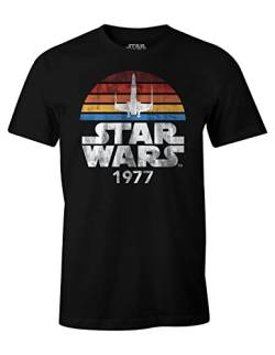 Star Wars Herren T-Shirt 1977 Retro Baumwolle schwarz - XXL von cotton division