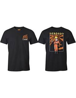 T-Shirt Naruto Naruto und Kurama, Schwarz , L von cotton division