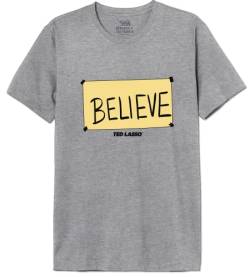Ted Lasso « Believe » METEDLASTS014 T-Shirt Herren, Grau Melange, Größe S von cotton division
