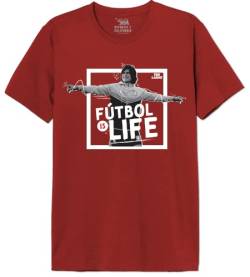 Ted Lasso « Futbol is Life » METEDLASTS006 T-Shirt Herren, Rot, Größe XXL von cotton division