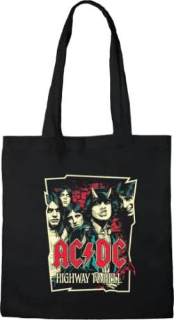 cotton division TOTE BAG ACDC ACDC GROUP, Referenz: BWACDCRBB003, schwarz, 38 x 40 cm von cotton division